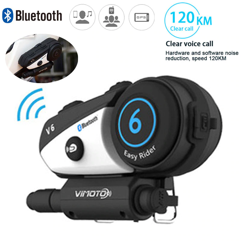 Ενδοεπικοινωνία Bluetooth Κράνους Μηχανής Vimoto V6 600mAh